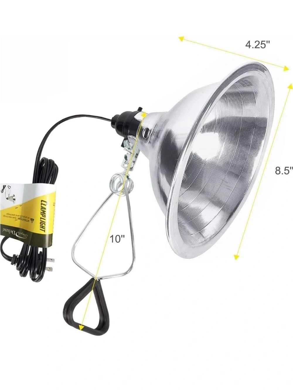 Simple Deluxe Clamp Lamp Light With 8.5 Inch Aluminum Reflector Up To 150 Watt